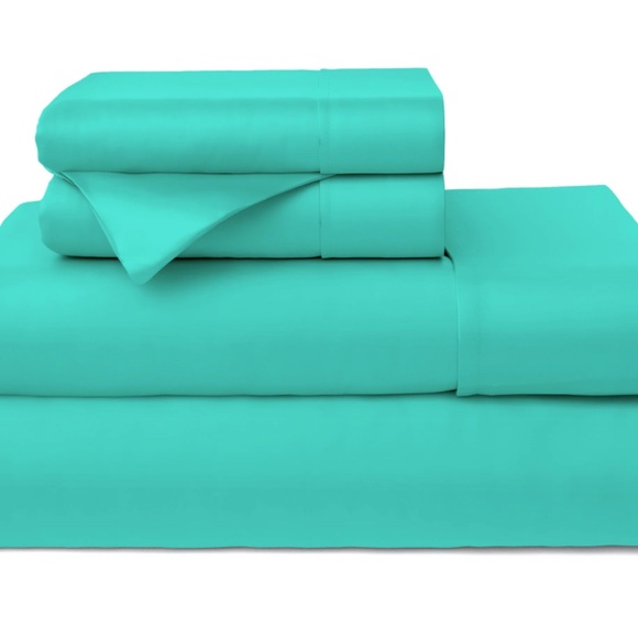 Cosy House Luxury Bamboo Bed Sheets - King Aqua - New - Picture 2 of 4